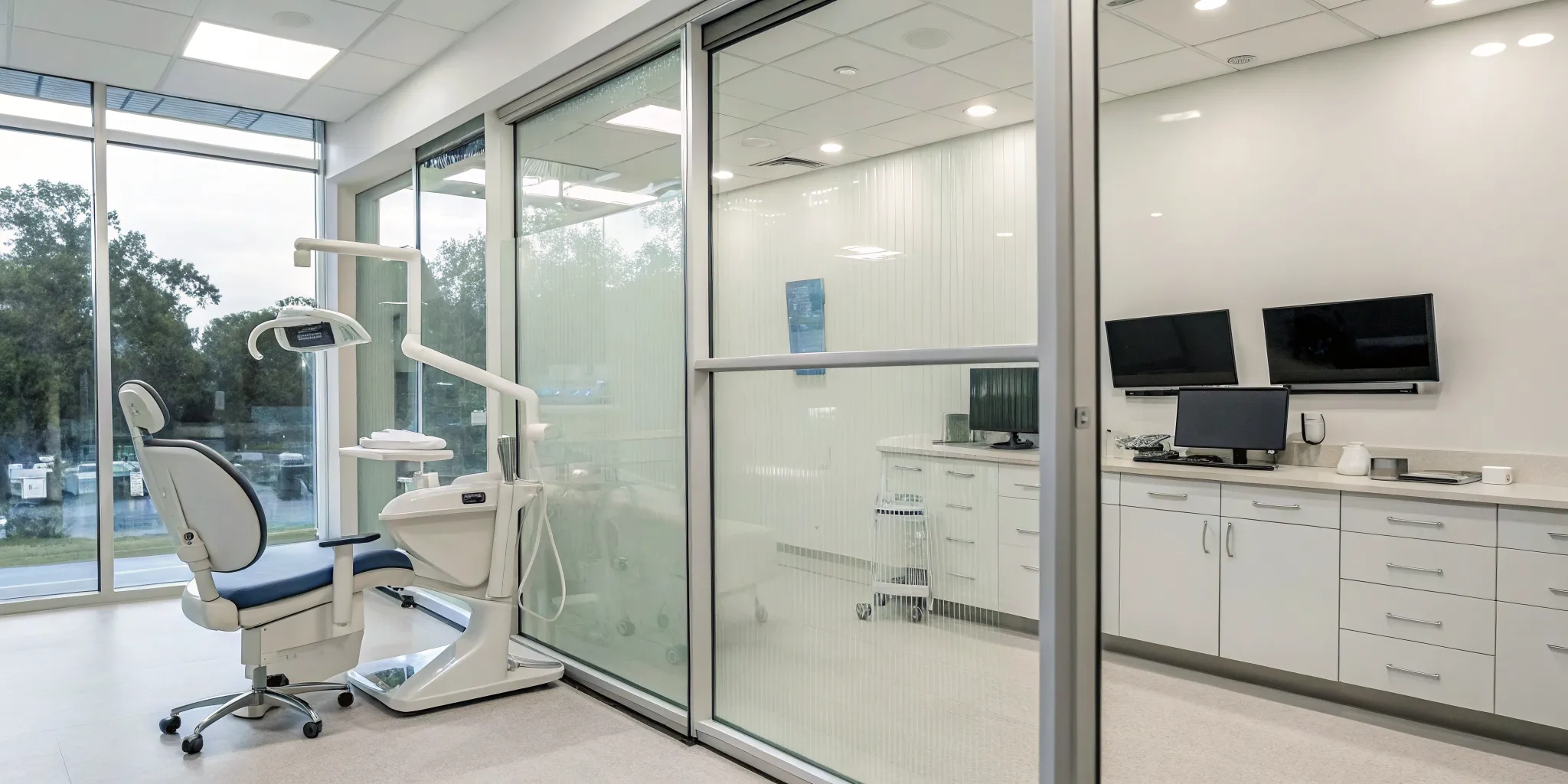 An iTero scanner in a modern dental office, connecting to a compatible dental lab.