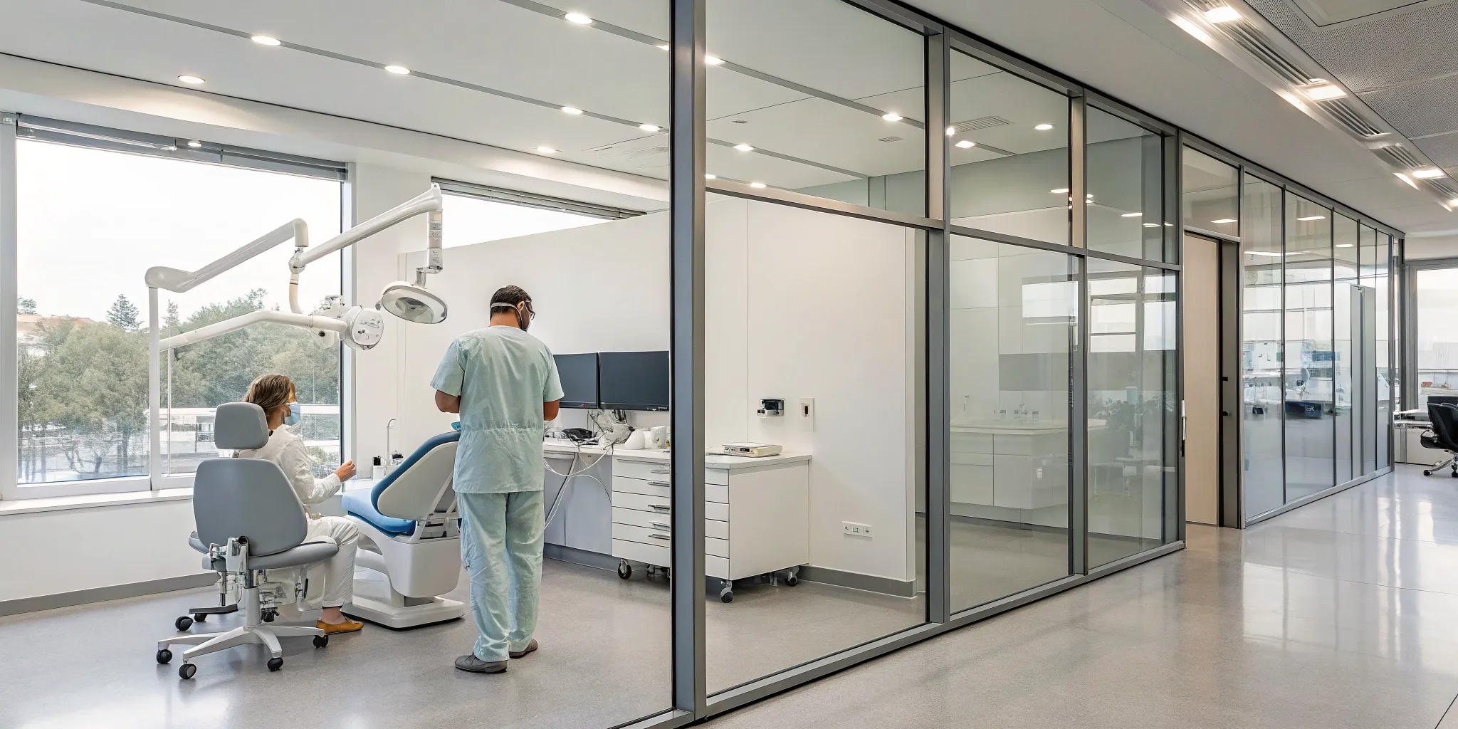 A dentist showing a patient a custom lab-fabricated night guard.