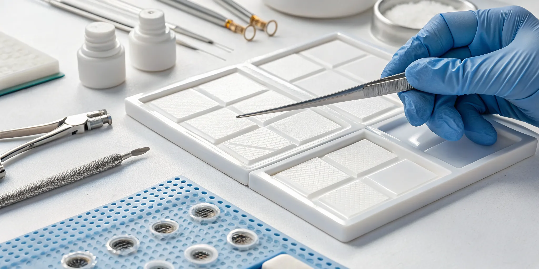 A dental technician crafting a PFM crown during the lab process.